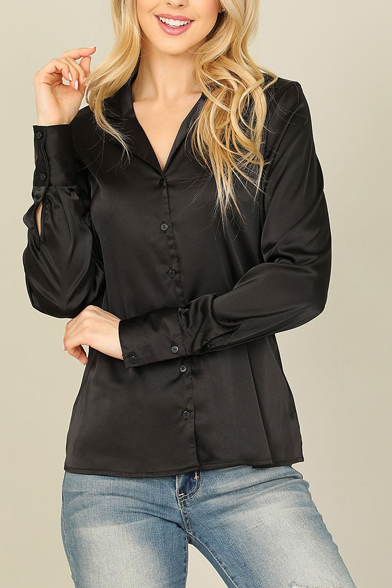 "Chic and Classy" (black) silk top