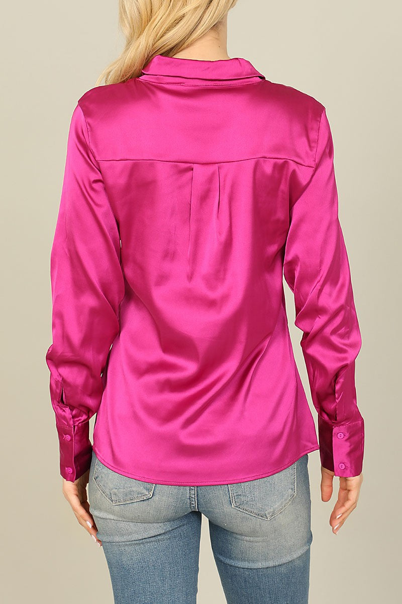 "Chic and Classy" (magenta) silk top