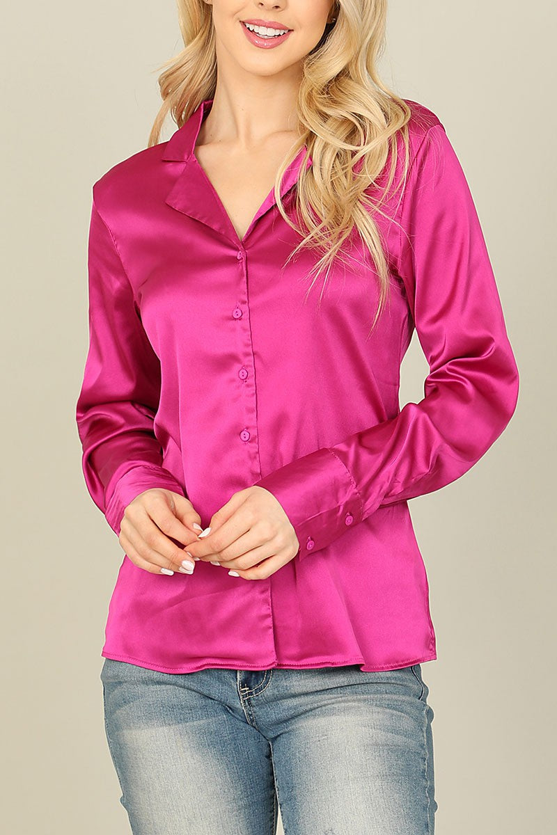 "Chic and Classy" (magenta) silk top