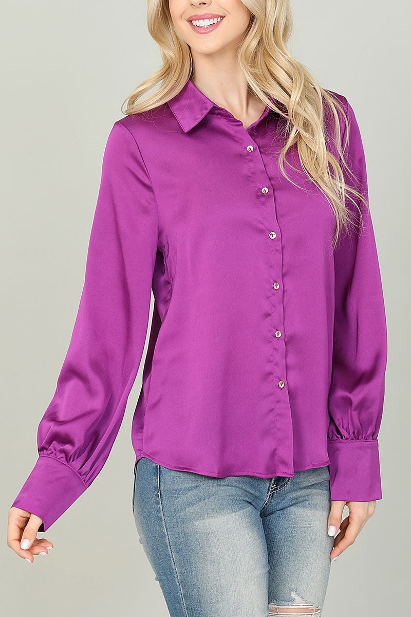 "Right On Schedule" (violet) silk top