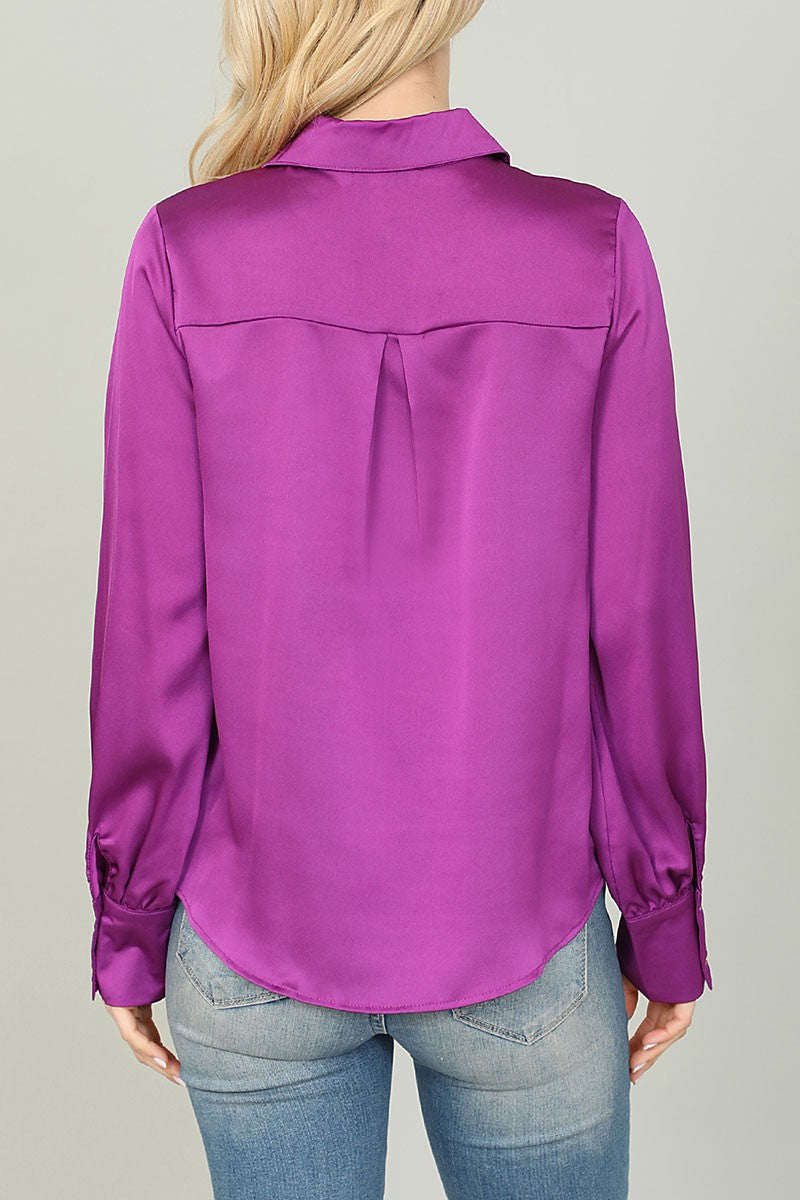 "Right On Schedule" (violet) silk top