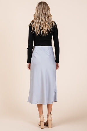 "Winter In Satin" (Grey) Skirt