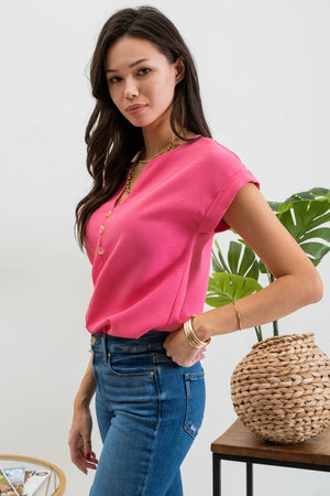 "Casual Outlook" (pink) top