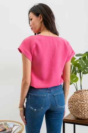 "Casual Outlook" (pink) top