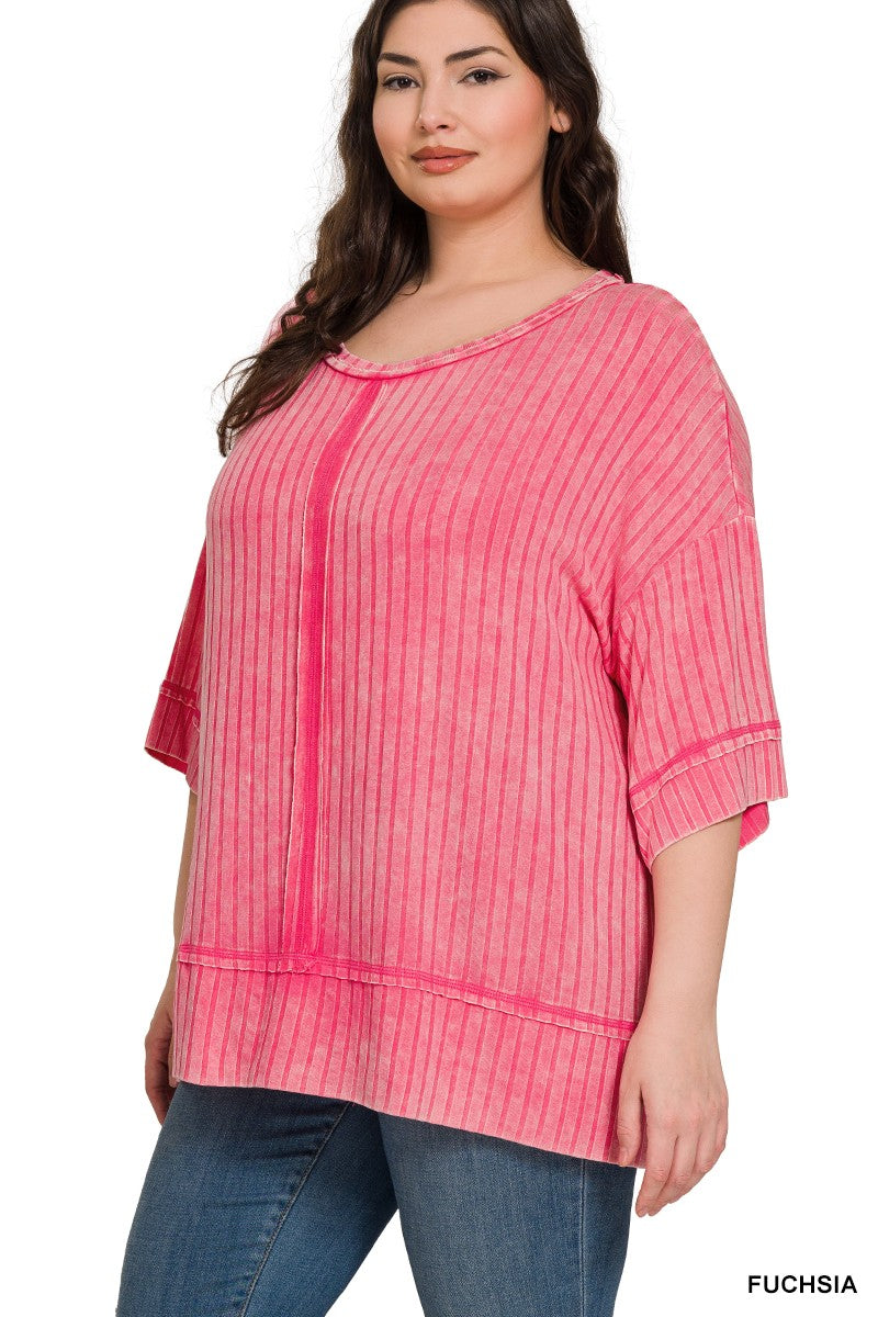 " A Touch of Comfort" (Fushia) Plus Top