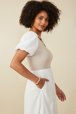 "On Vacay Time" (ivory) dress