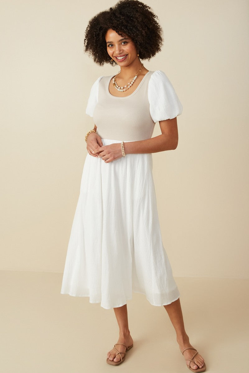 "On Vacay Time" (ivory) dress