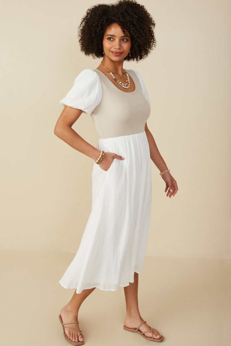 "On Vacay Time" (ivory) dress