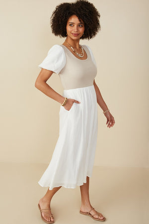 "On Vacay Time" (ivory) dress