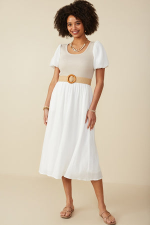 "On Vacay Time" (ivory) dress