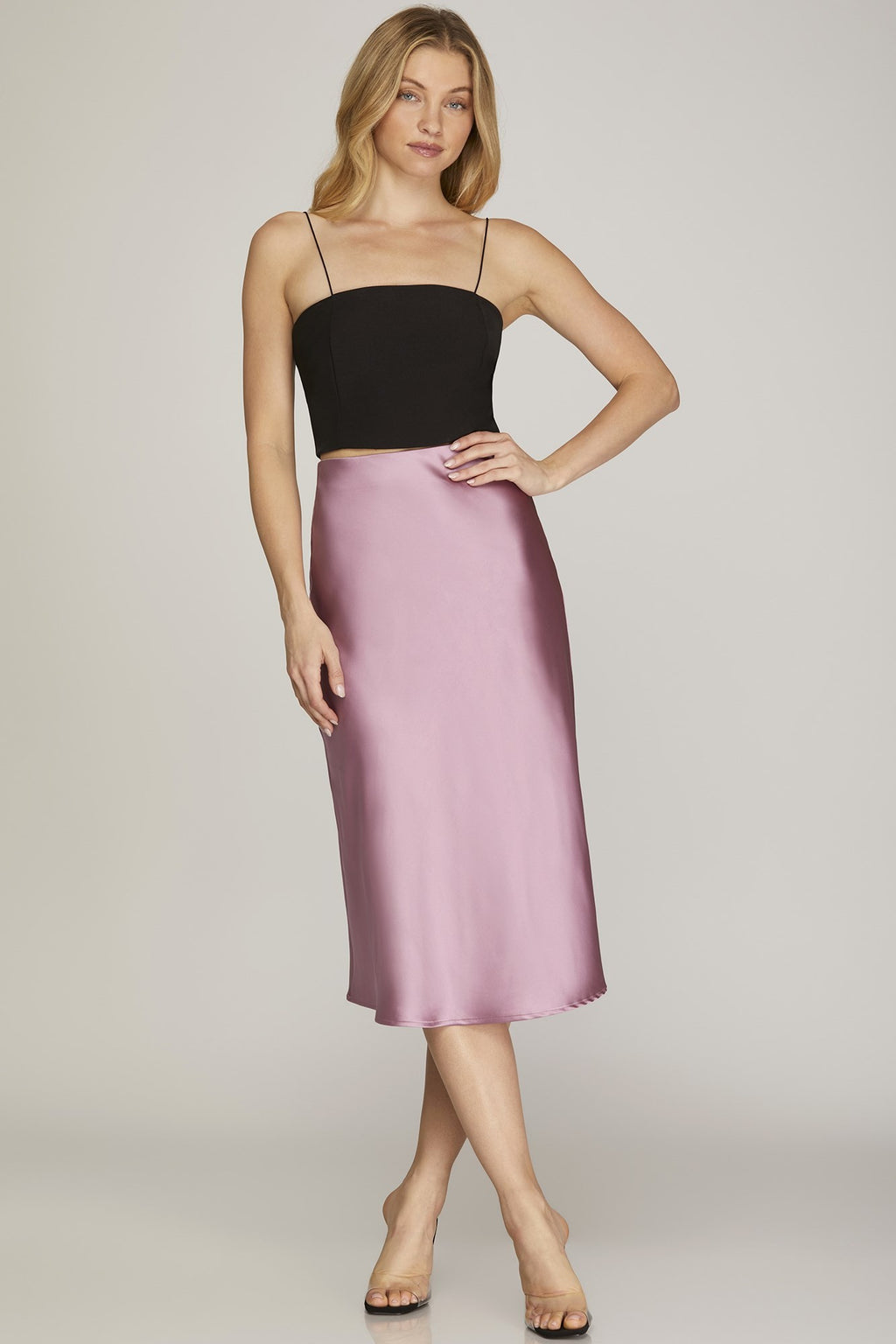 "Satin for Spring" (Mauve) Skirt