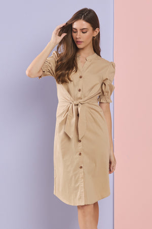 "Classy in Khaki" Dress