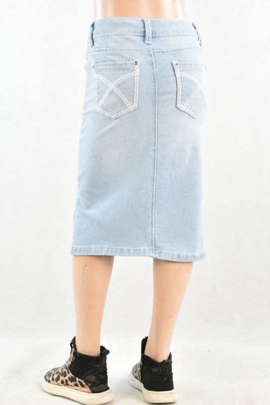 "Denim Days" (Light Wash) Girls Be-Girl Skirt