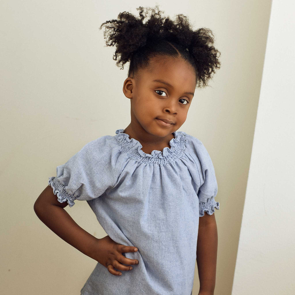 “Blueberry Breeze”girls top