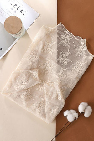 "Lovely in Lace" (Beige) Layering Top