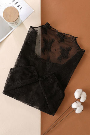 "Lovely in Lace" (Black) Layering Top