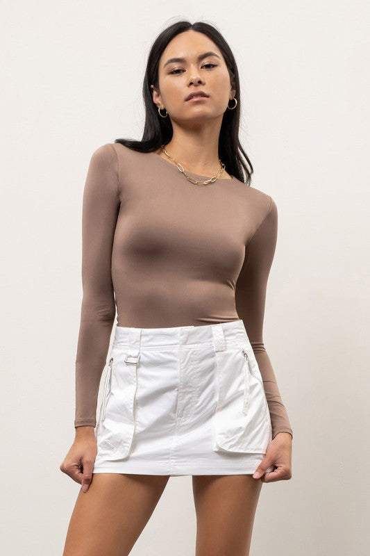 "Everyday Layer" (Deep Taupe) Long Sleeve Top