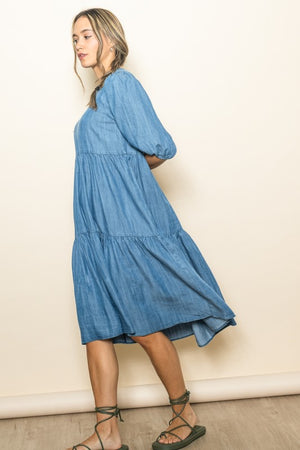"Morning Market" denim dress
