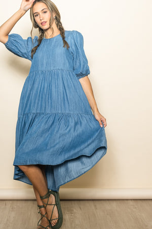 "Morning Market" denim dress