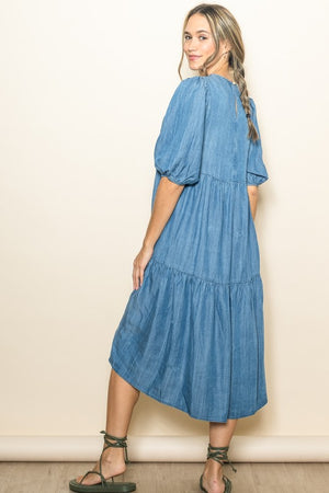 "Morning Market" denim dress