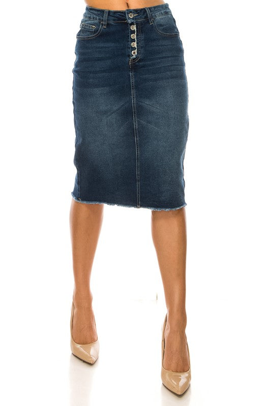 “Indigo Distress” Be-Girl skirt