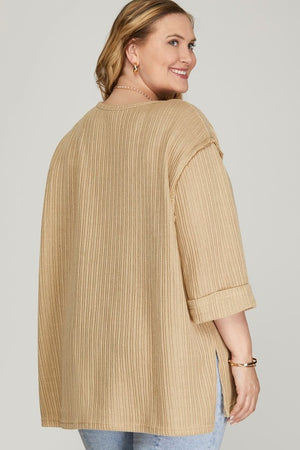 "Simply Soft" (Taupe) Curvy Sweater