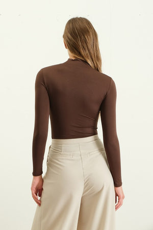 "The Basic Mockneck" (Mocha) Top