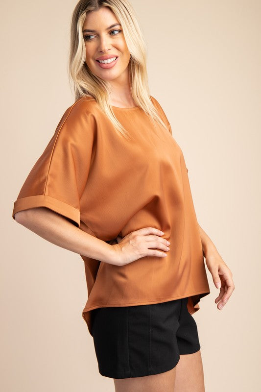 "Summers End" (Bronze) Satin Top