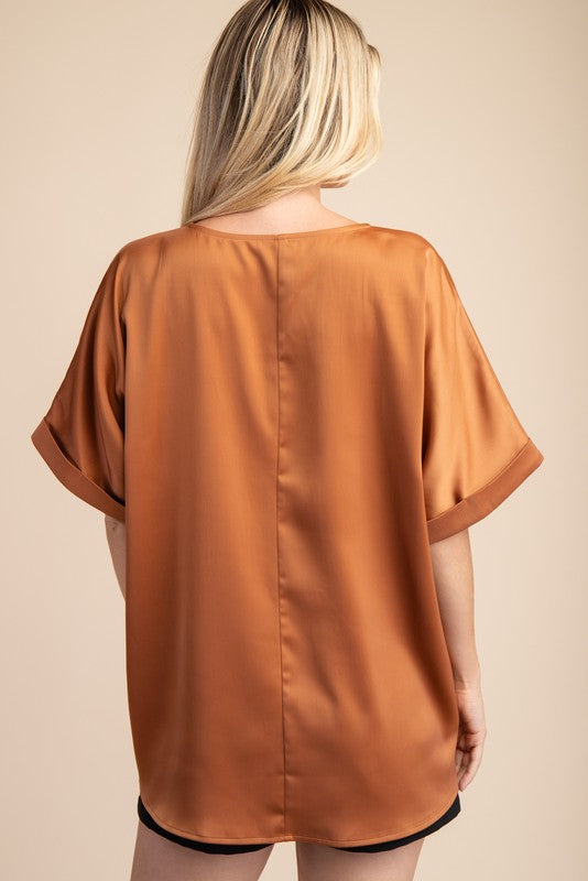 "Summers End" (Bronze) Satin Top