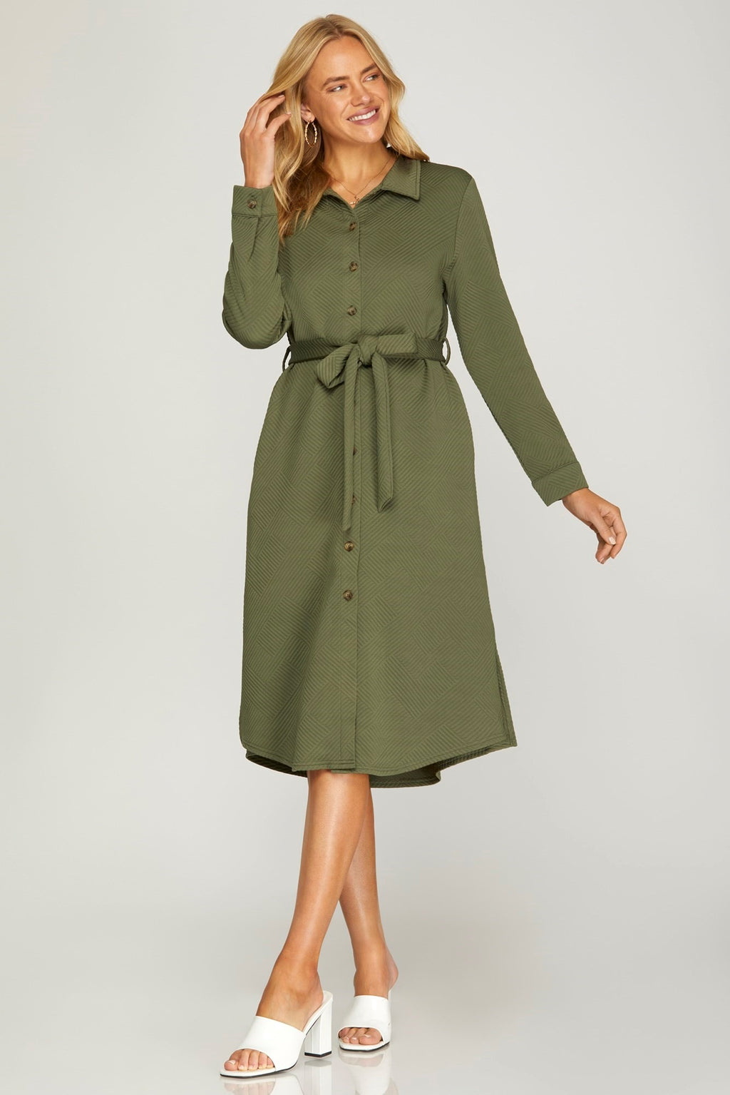 "Fall Line" (olive) dress