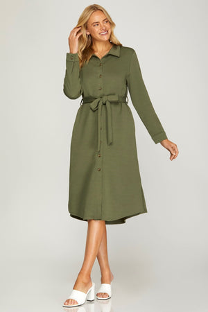 "Fall Line" (olive) dress