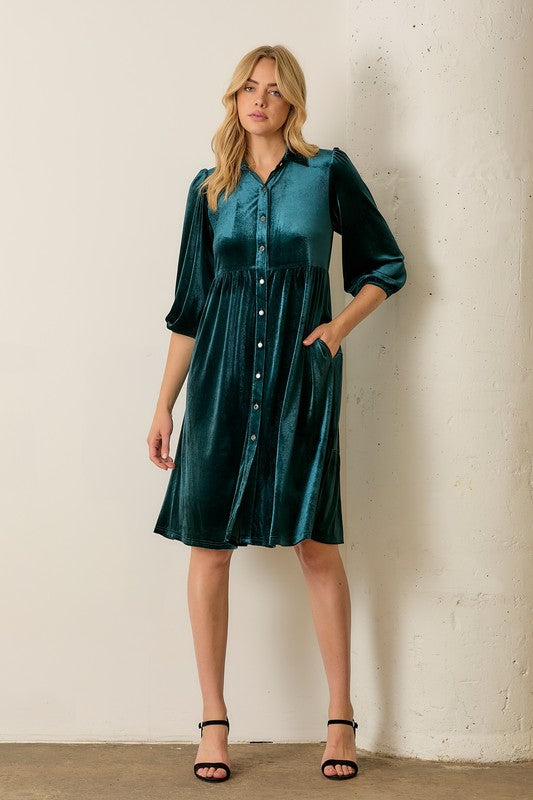 "Holiday Dinner" (Teal) Dress