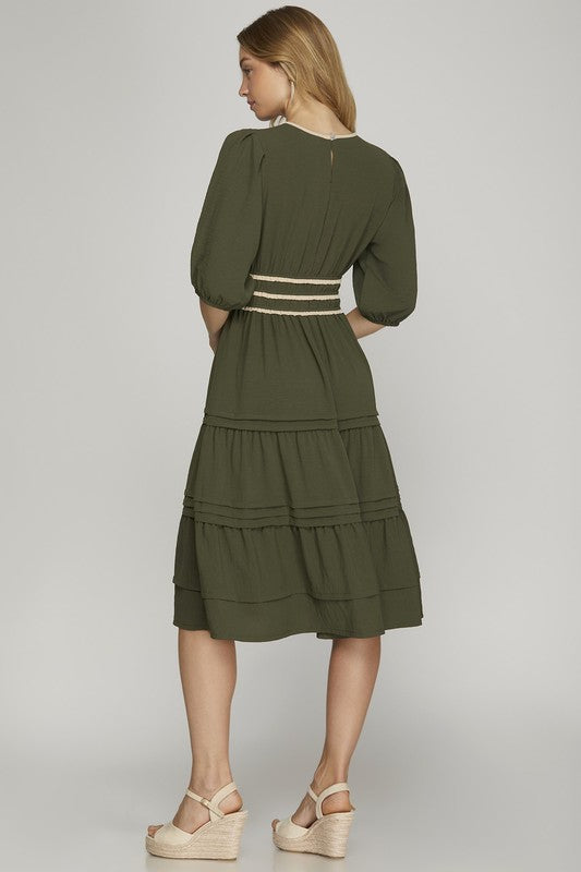 "Twirl Me" (Olive) Dress