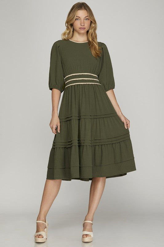 "Twirl Me" (Olive) Dress