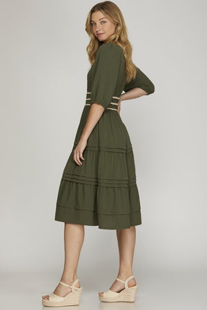 "Twirl Me" (Olive) Dress