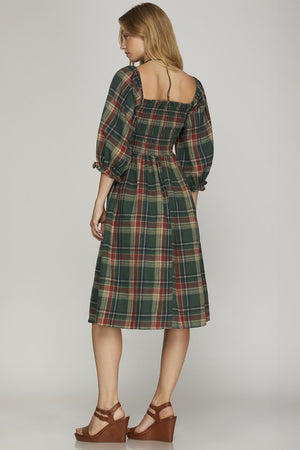 "Festive in Flannel" Dress