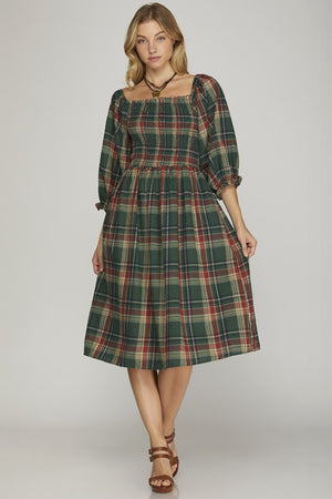 "Festive in Flannel" Dress