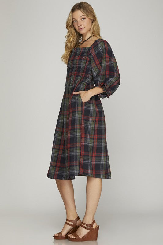 "Festive in Flannel" Dress