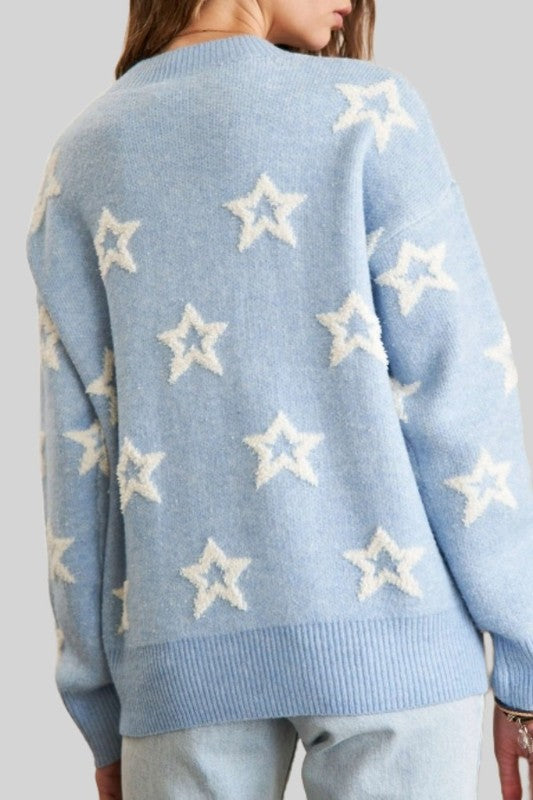 "New Years Wishes" (Ice Blue) Plus Sweater