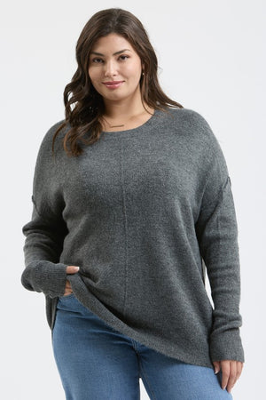 "Solid Choices" (Charcoal) Curvy Sweater