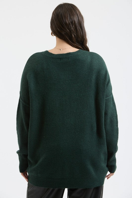 "Solid Choices" (hunter green) plus sweater