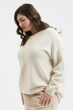 "Solid Choices" (cream) plus sweater