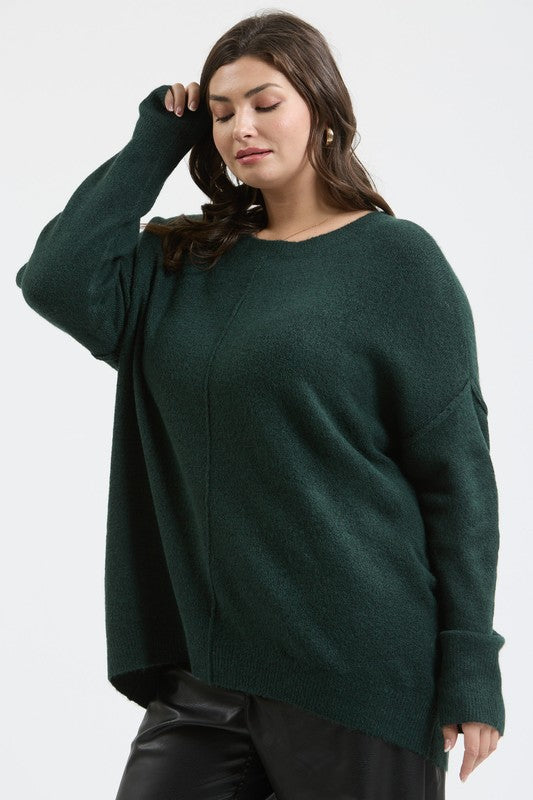 "Solid Choices" (hunter green) plus sweater