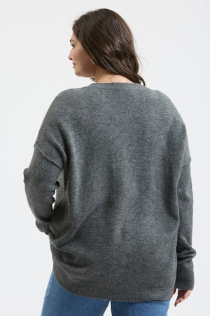 "Solid Choices" (Charcoal) Curvy Sweater