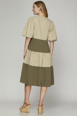 "Brunch and Good Company" (olive) dress