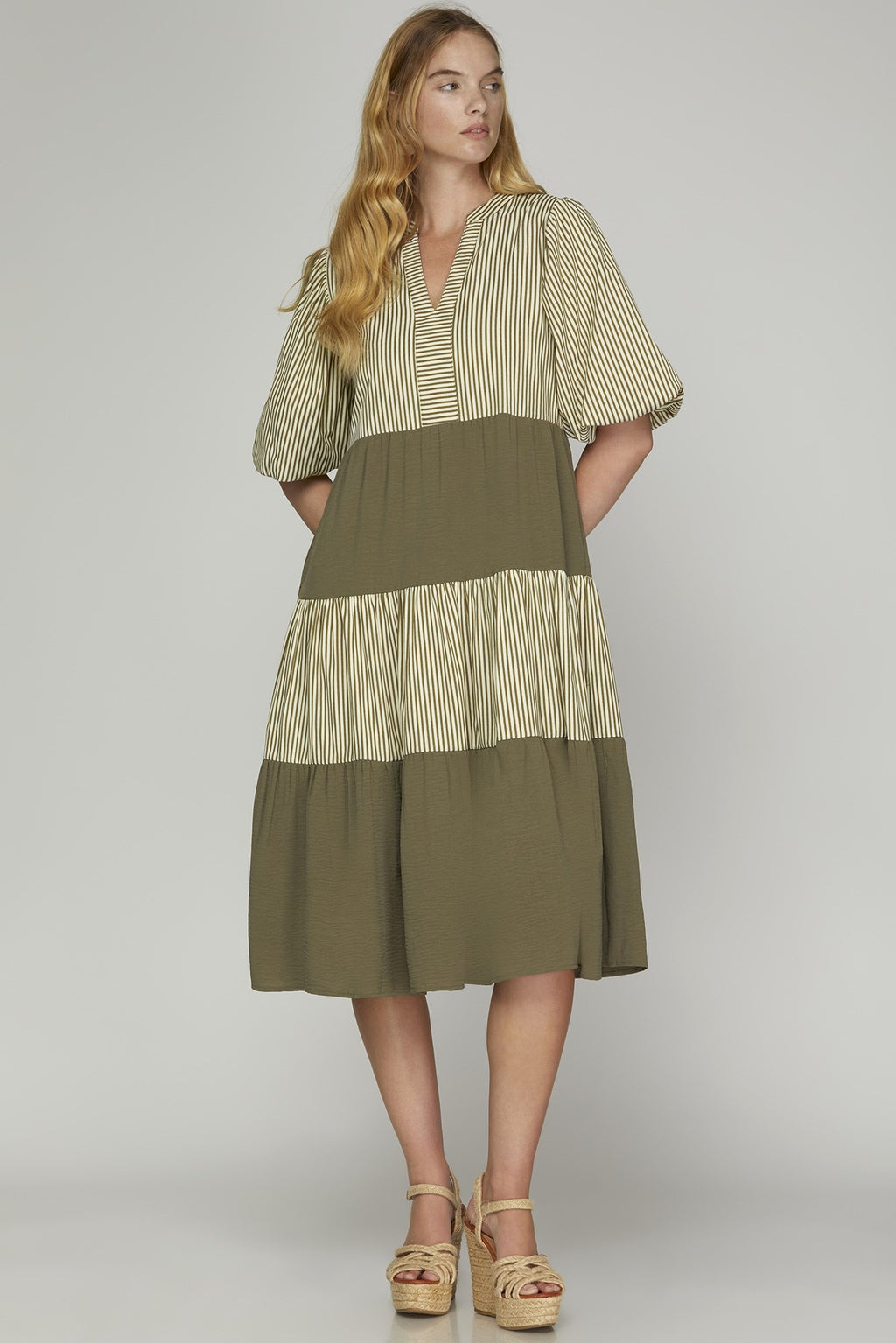 "Brunch and Good Company" (olive) dress