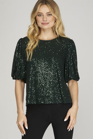 "Sparkling For The Season" (Green) Top