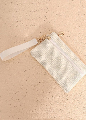 "Sugar Beach" (ivory) wristlet wallet bag