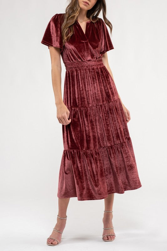 "Stunning Elegance" (Rosewood) Dress