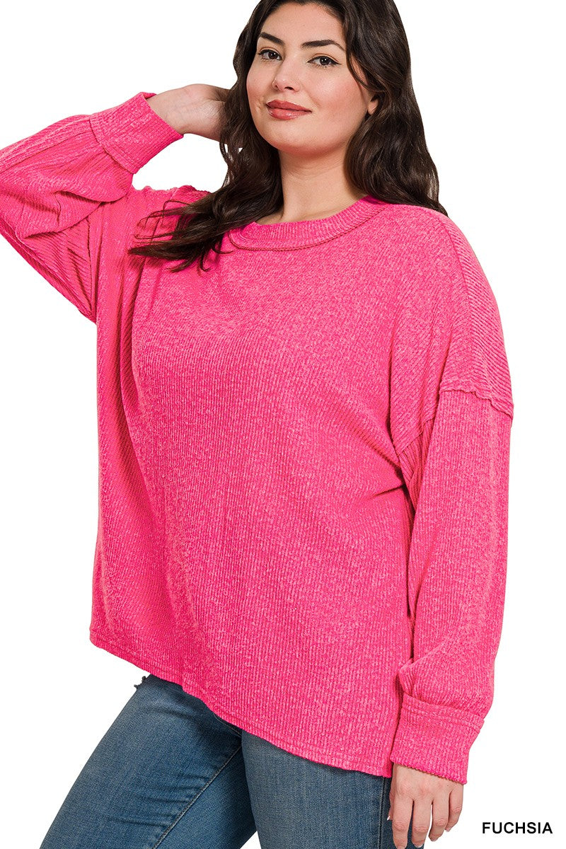 "Comfy and Classy" (Fushia) Plus Top